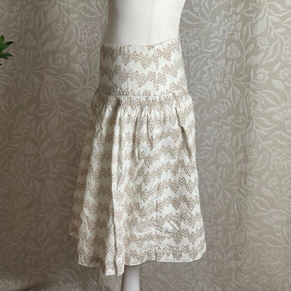 White & Gold Cotton Cottagecore Boho Glam Coastal Granddaughter Skirt Size S - Picture 6 of 8